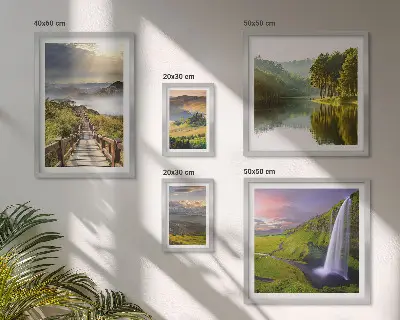 Set slika za iznad kauča s motivima planinskih krajolika i slapova