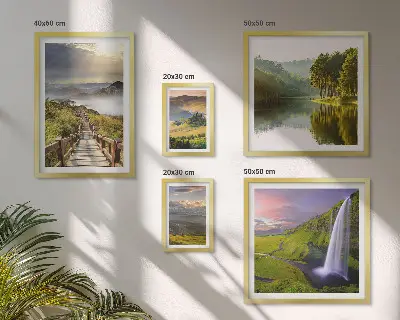 Set slika za iznad kauča s motivima planinskih krajolika i slapova