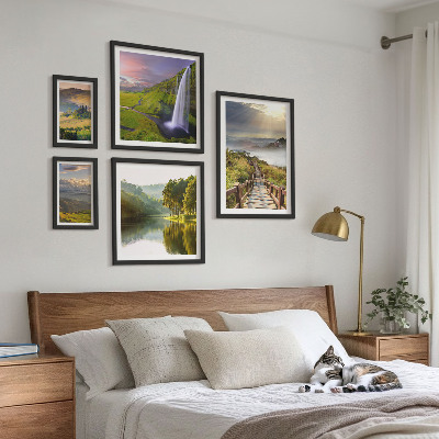 Set slika iznad kauča Krajolici slapovi planine
