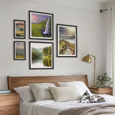 Set slika za iznad kauča s motivima planinskih krajolika i slapova
