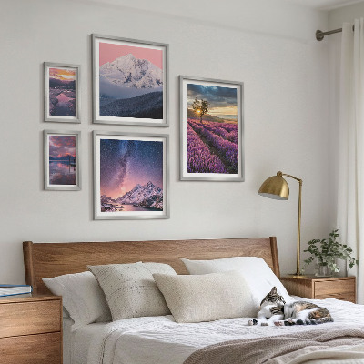 Set slika iznad kauča Krajolici prirode, planine lavande