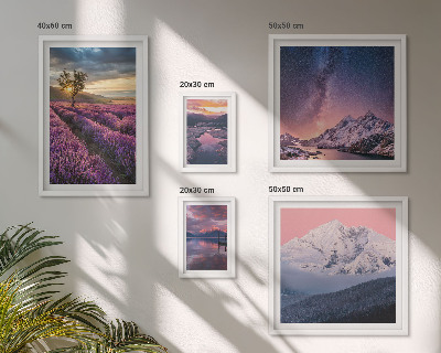 Set slika iznad kauča Krajolici prirode, planine lavande