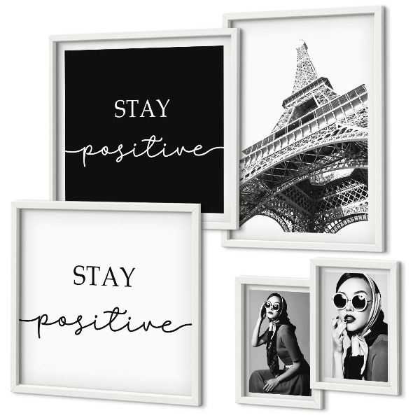 Set 5 slika u okviru Elegantna grafika modni Pariz