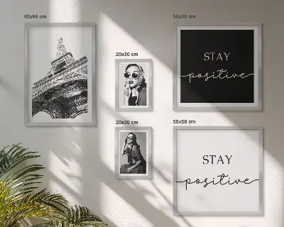 Set 5 slika u okviru elegantna grafika s motivom modnog Pariza