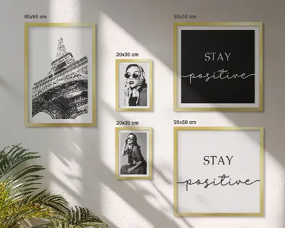 Set 5 slika u okviru elegantna grafika s motivom modnog Pariza