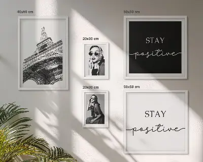 Set 5 slika u okviru elegantna grafika s motivom modnog Pariza