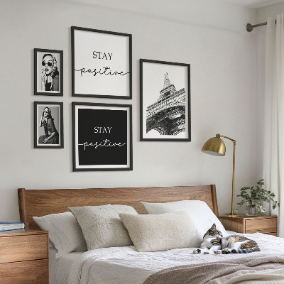 Set 5 slika u okviru Elegantna grafika modni Pariz