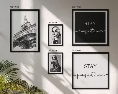 Set 5 slika u okviru elegantna grafika s motivom modnog Pariza