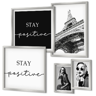 Set 5 slika u okviru Elegantna grafika modni Pariz