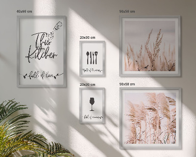 Set 5 slika u okviru Boho kuhinja voli kuhati