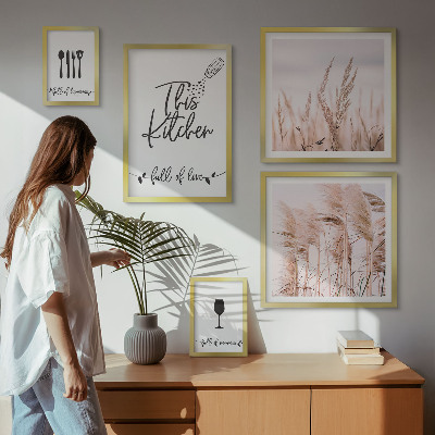 Set 5 slika u okviru Boho kuhinja voli kuhati