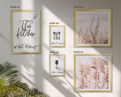 Set 5 slika u okviru Boho kuhinja voli kuhati