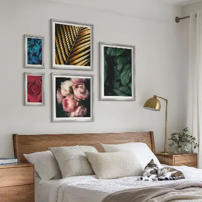 Biljni cvjetni motivi set od 5 slika u okviru