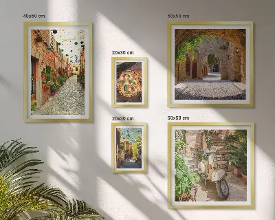 Set slika iznad kauča šarmantne talijanske ulice