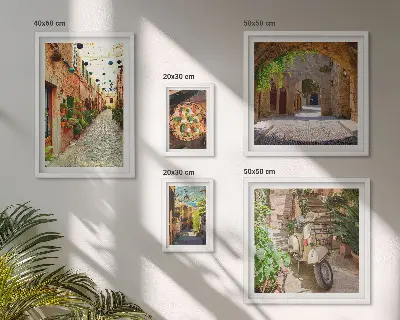 Set slika iznad kauča šarmantne talijanske ulice