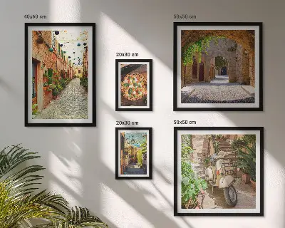 Set slika iznad kauča šarmantne talijanske ulice