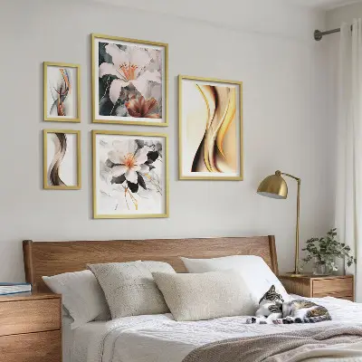 Poliptih Elegantno apstraktno cvijeće u okviru