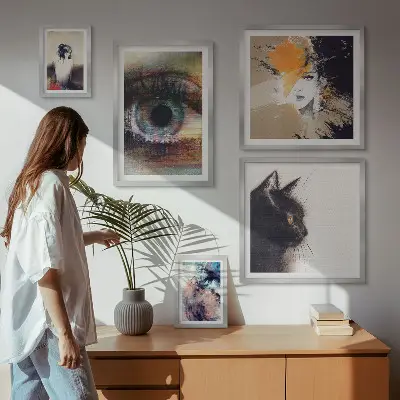 Apstrakcija portreta moderne umjetnosti set 5 slika u okviru