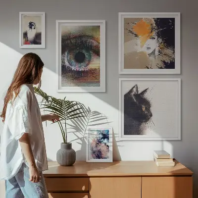 Apstrakcija portreta moderne umjetnosti set 5 slika u okviru