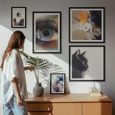 Apstrakcija portreta moderne umjetnosti set 5 slika u okviru