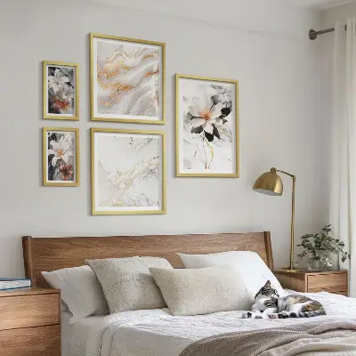 Cvijeće mramorna elegancija poliptih u okviru