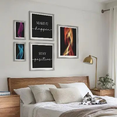 Set od 5 slika u okviru citati, svjetlosni uzorci i inspiracije