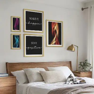 Set od 5 slika u okviru citati, svjetlosni uzorci i inspiracije