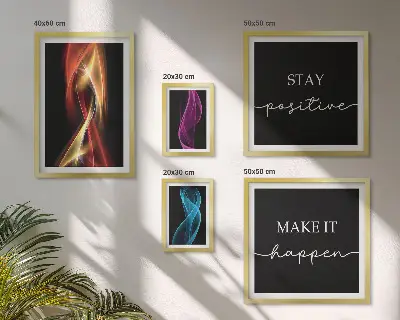 Set od 5 slika u okviru citati, svjetlosni uzorci i inspiracije