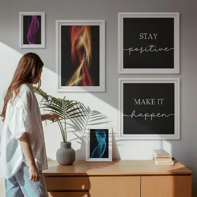 Set od 5 slika u okviru citati, svjetlosni uzorci i inspiracije