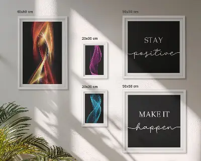 Set od 5 slika u okviru citati, svjetlosni uzorci i inspiracije
