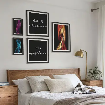 Set od 5 slika u okviru citati, svjetlosni uzorci i inspiracije