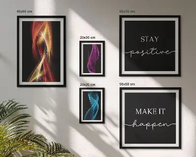 Set od 5 slika u okviru citati, svjetlosni uzorci i inspiracije