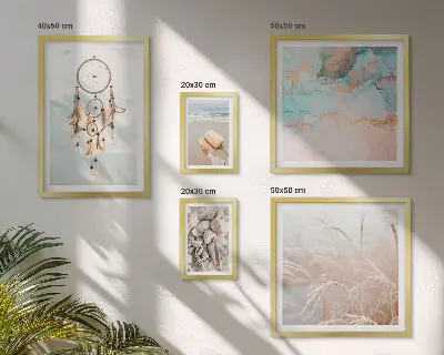 Poliptih u okviru boho snovi s motivima plaže i prirode