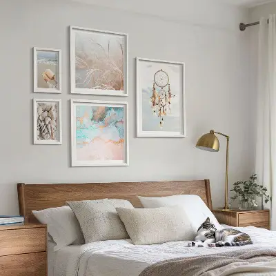 Poliptih u okviru boho snovi s motivima plaže i prirode