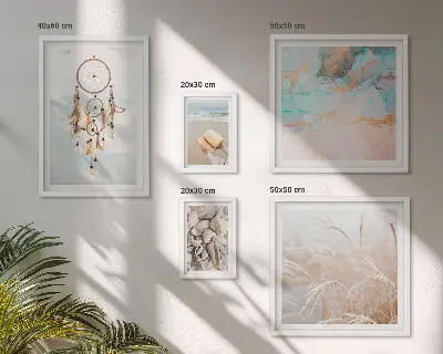 Poliptih u okviru boho snovi s motivima plaže i prirode