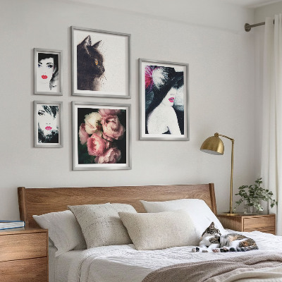 Set 5 slika u okviru Elegantni portreti žena s ružama