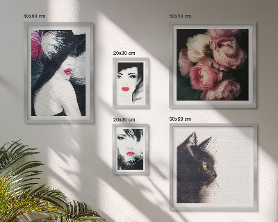 Set 5 slika u okviru Elegantni portreti žena s ružama