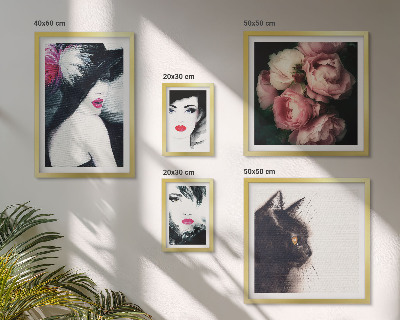 Set 5 slika u okviru Elegantni portreti žena s ružama