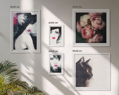 Set 5 slika u okviru Elegantni portreti žena s ružama