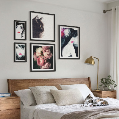 Set 5 slika u okviru Elegantni portreti žena s ružama