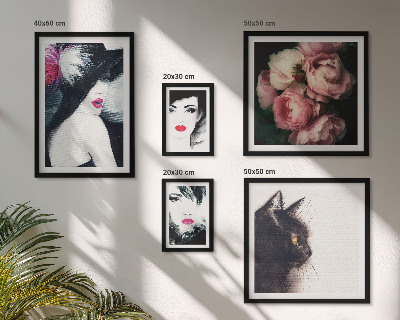Set 5 slika u okviru Elegantni portreti žena s ružama