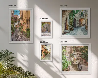 Set slika iznad kauča Šarmantne ulice s cvijećem set slika s motivom šarmantnih ulica s cvijećem