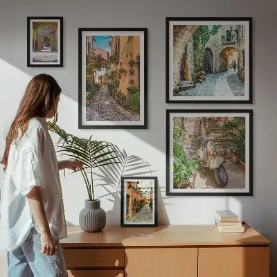 Set slika iznad kauča Šarmantne ulice s cvijećem set slika s motivom šarmantnih ulica s cvijećem
