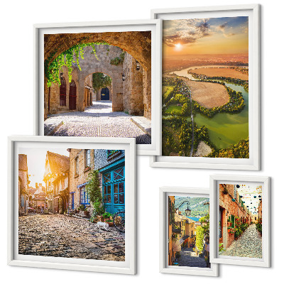 Set 5 slika u okviru Šarmantne, slikovite ulice