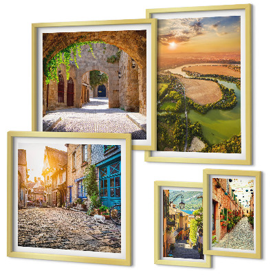 Set 5 slika u okviru Šarmantne, slikovite ulice
