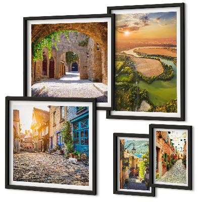 Set 5 slika u okviru Šarmantne, slikovite ulice