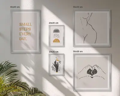 Poliptih u okviru motivacija pozitivnog razmišljanja u minimalističkom stilu
