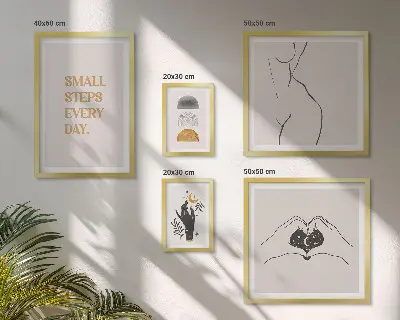 Poliptih u okviru motivacija pozitivnog razmišljanja u minimalističkom stilu