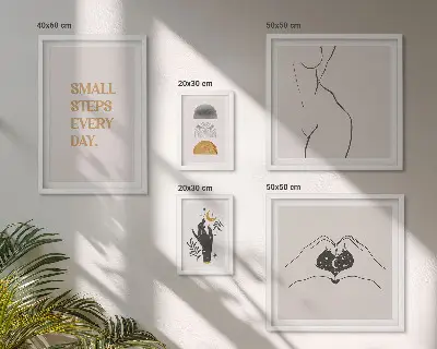 Poliptih u okviru motivacija pozitivnog razmišljanja u minimalističkom stilu