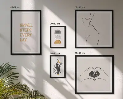 Poliptih u okviru motivacija pozitivnog razmišljanja u minimalističkom stilu